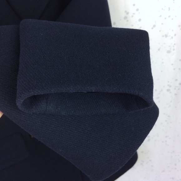 Kate Spade Bow-Back Double Breasted Peacoat Wool Blend Deep Navy L - Picture 8 of 12